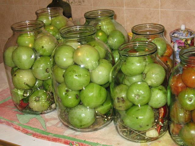 Salted green tomatoes for the winter in a cold way