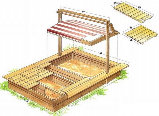 Sandbox for giving with a lid 