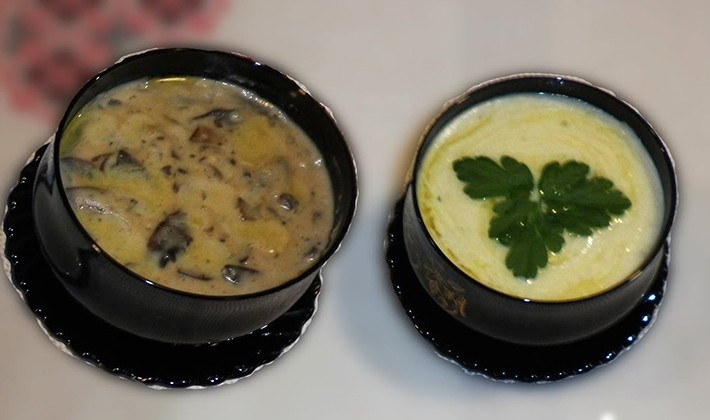 Sauce Bechamel in combination with mushrooms