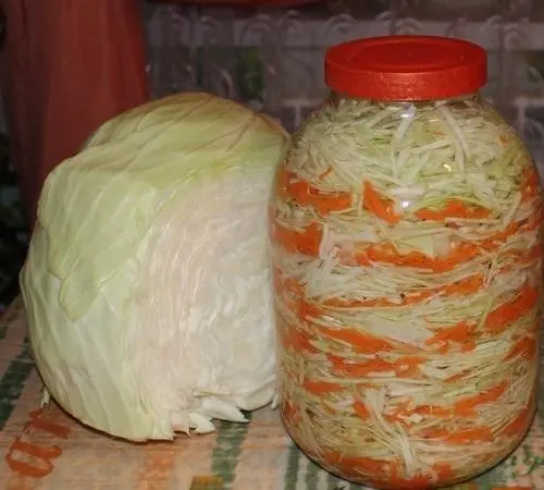 Sauerkraut in a 3 liter jar