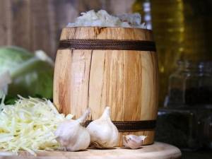 Sauerkraut in brine in a jar