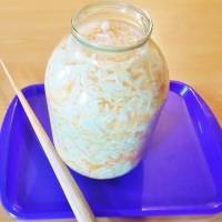 Sauerkraut in brine in a jar