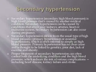 Secondary (symptomatic) hypertension