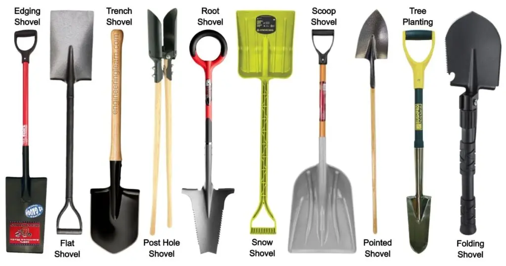 Shovel shapes: varieties and applications in the garden