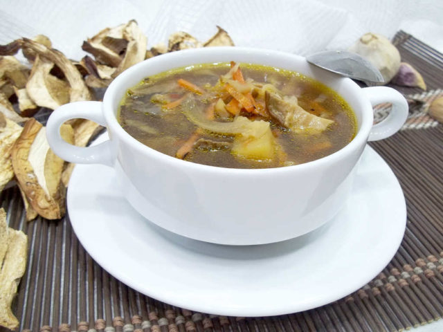 Soup with dried mushrooms: recipes with photos