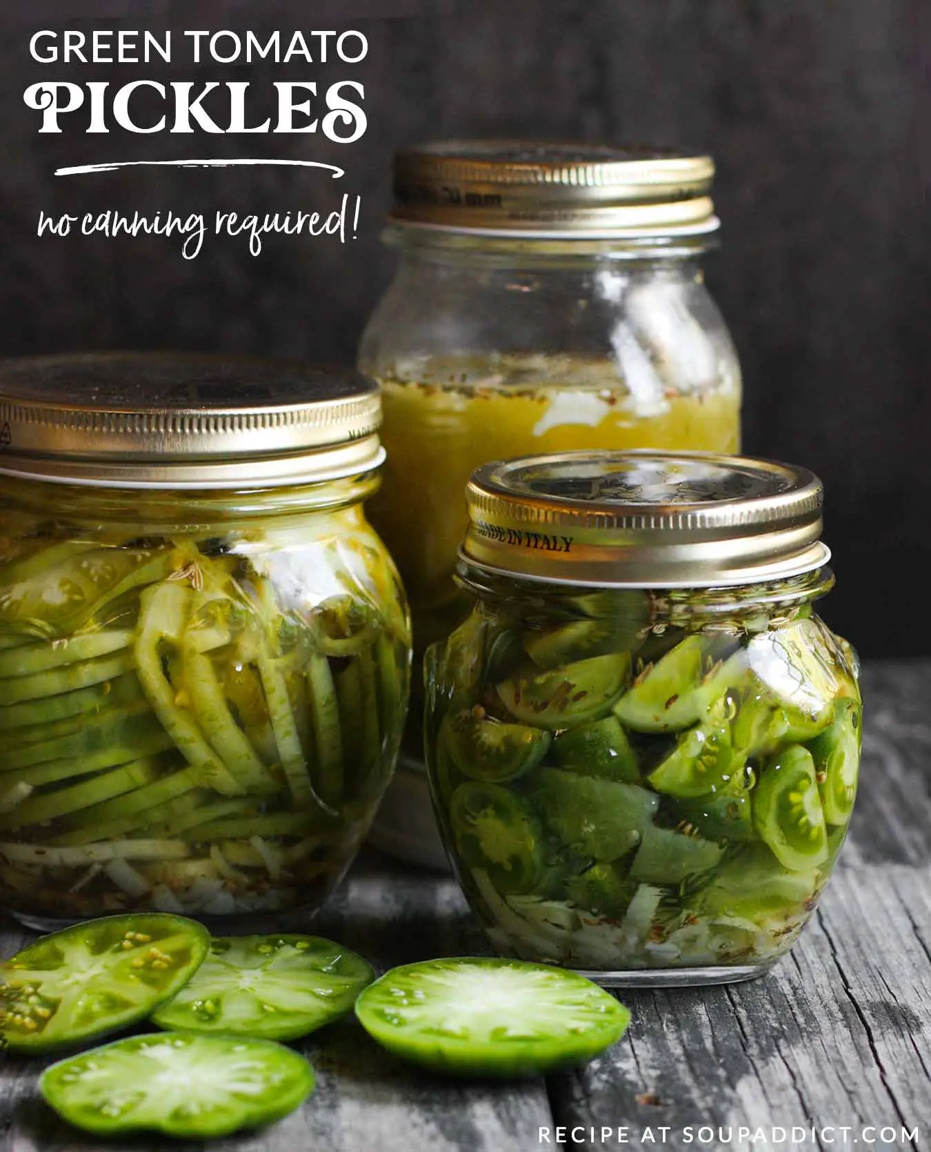 Spicy pickled green tomatoes for the winter