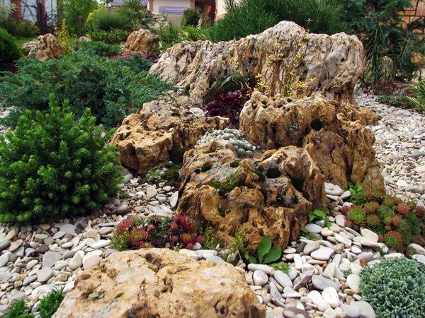 Stones for an alpine slide - where to get flagstone, granite or pebbles, rules for laying stone blocks + photos of ready-made solutions