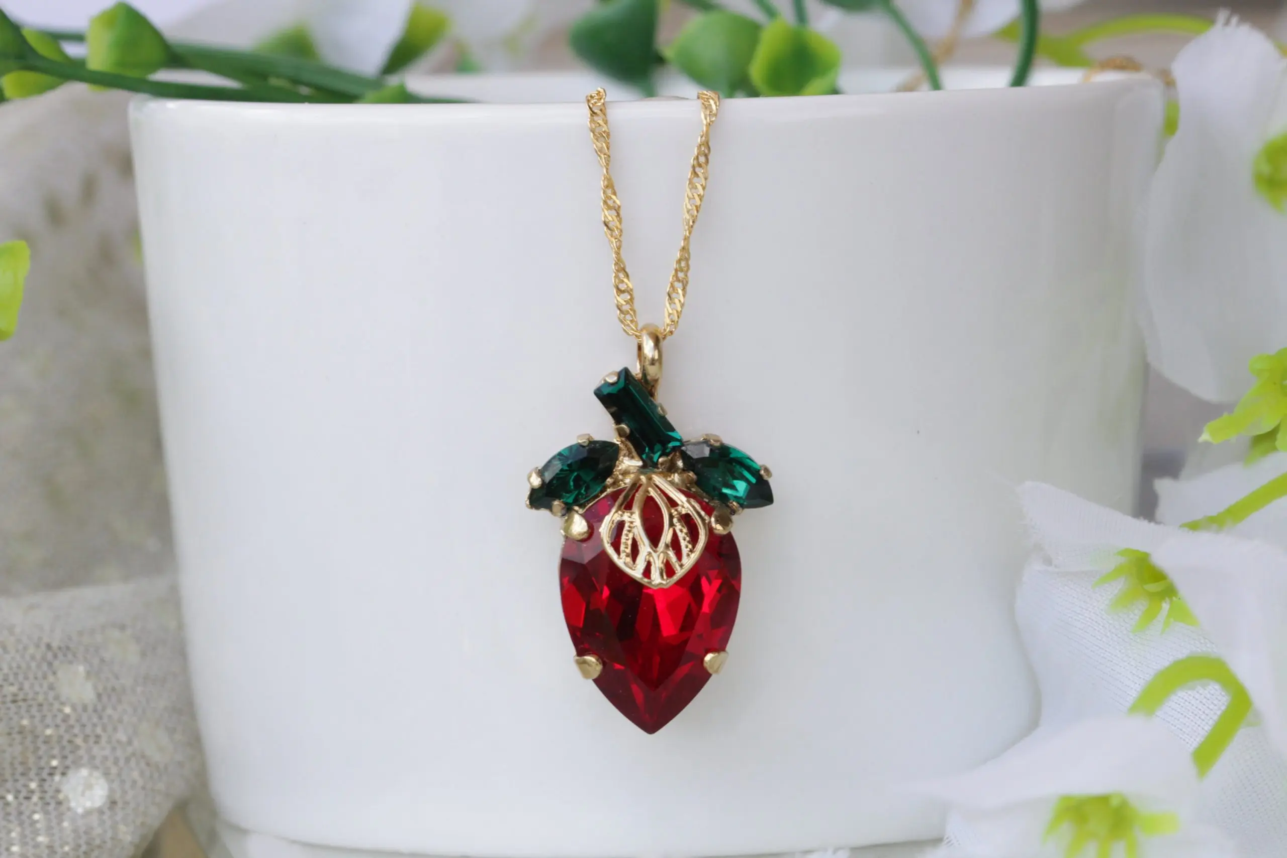 Strawberry Ruby Pendant