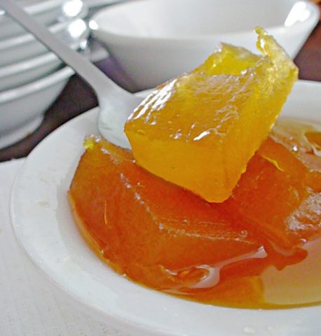 Sweet dried pumpkin in the oven