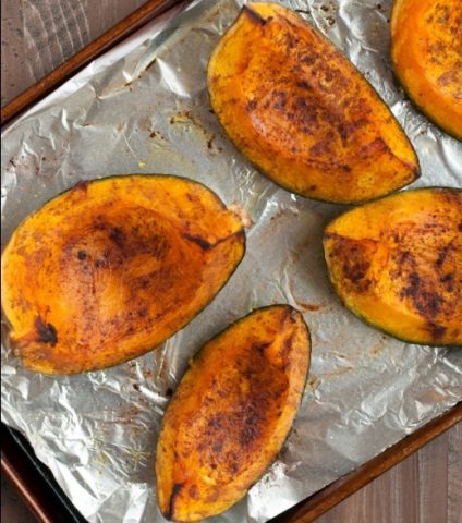 Sweet dried pumpkin in the oven