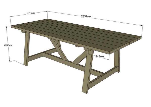 Table in the gazebo with your own hands: how to make garden furniture from wood and metal, drawings with dimensions and schemes for assembly