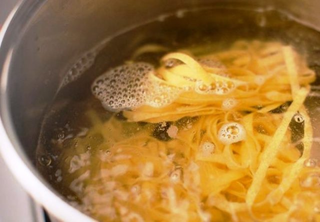 Tagliatelle with porcini mushrooms in a creamy sauce