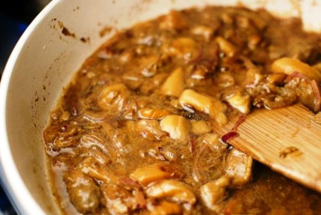 Tagliatelle with porcini mushrooms in a creamy sauce