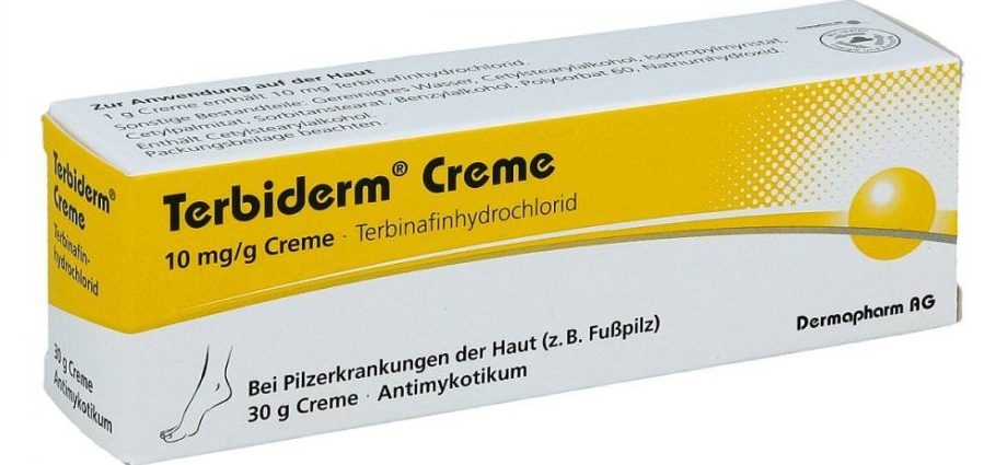 Terbiderm for fungal skin infections. Dosage of the preparation