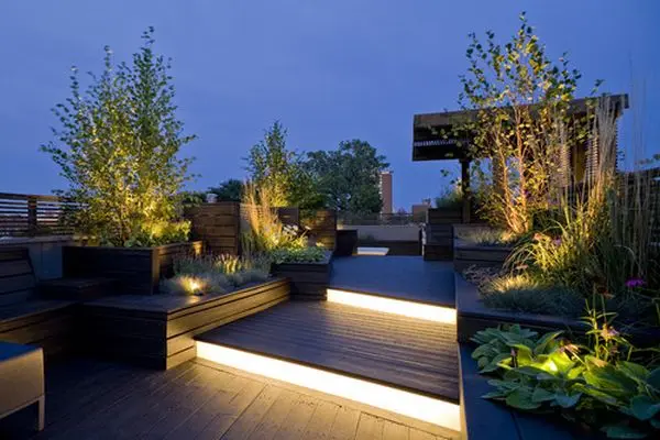 Terrace lighting (ceiling, side, hidden light): in modern and old style + photos of classic options