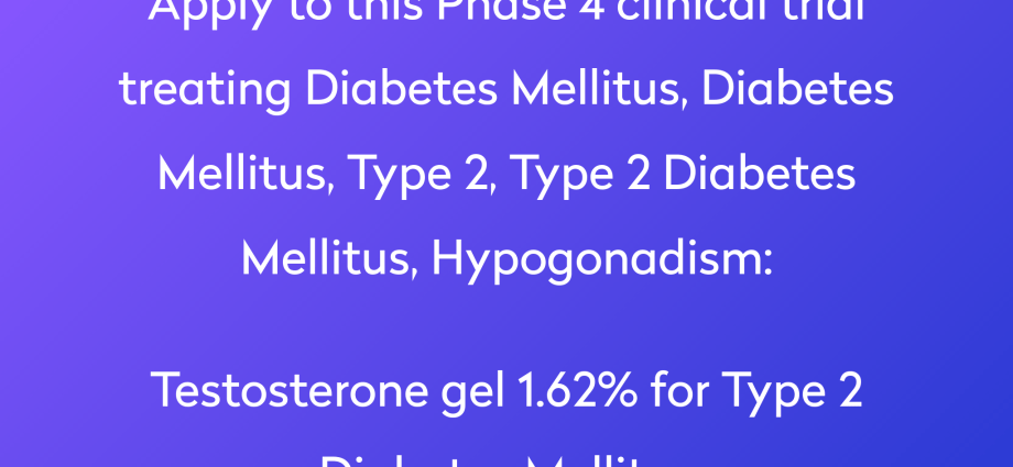 Testosterone gel can help diabetics