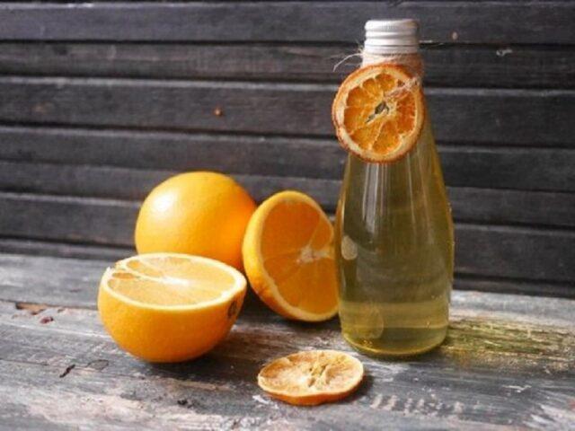 Tincture on oranges and orange peels on alcohol