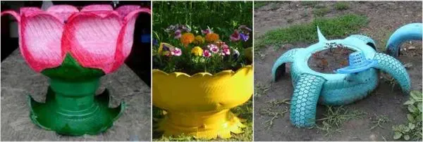 Tire beds: how to make your own original flower garden