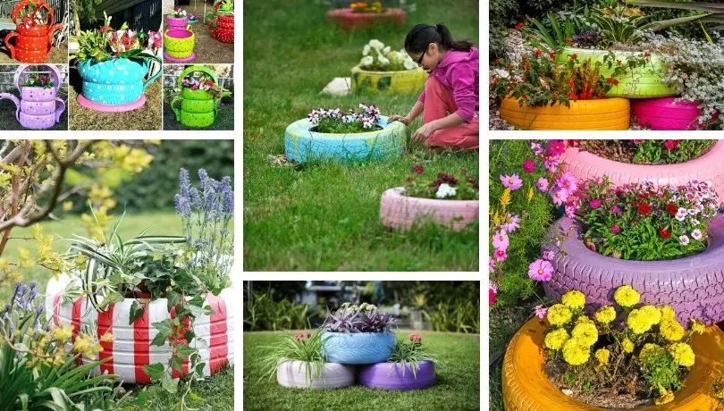 Tire beds: how to make your own original flower garden