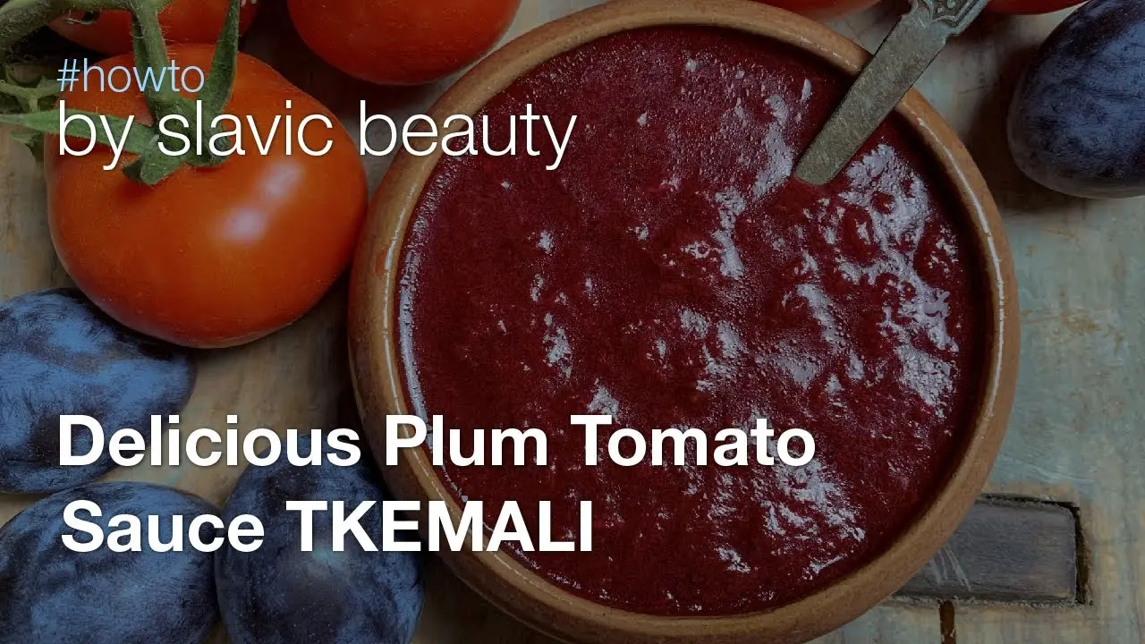 Tkemali sauce with tomatoes 