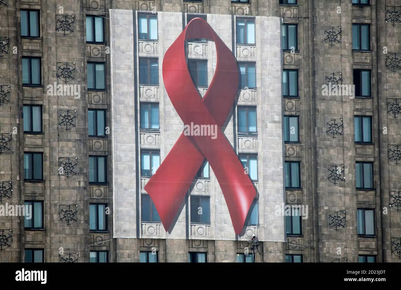 Together against HIV &#8211; red ribbons in Polish cities