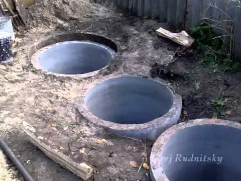 Toilet in the country with a septic tank