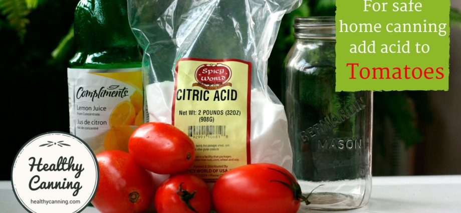 Tomatoes with citric acid