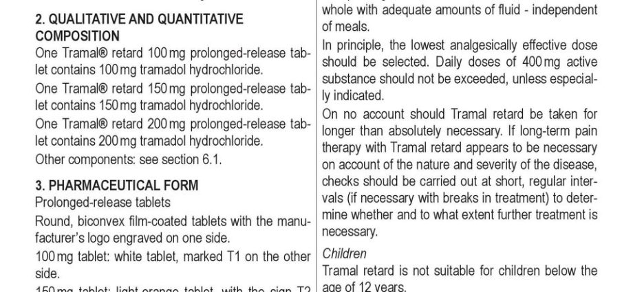 Trama Retard with an analgesic effect. When is Trama Retard used?