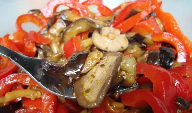 Troika salad with eggplant for the winter