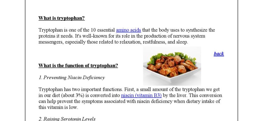 Tryptophan &#8211; sources, properties, deficiency, excess, dosage. What to use tryptophan for?