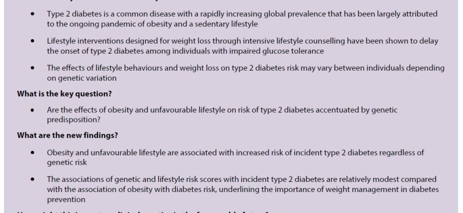 Type 2 diabetes does not have to depend on obesity. Another factor is important