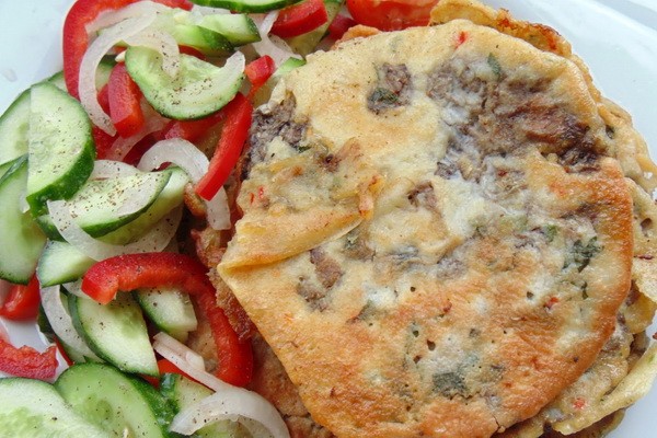 Umbrella mushrooms fried in batter