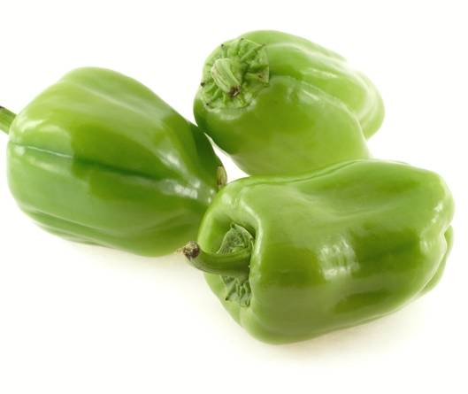 Varieties of green sweet pepper