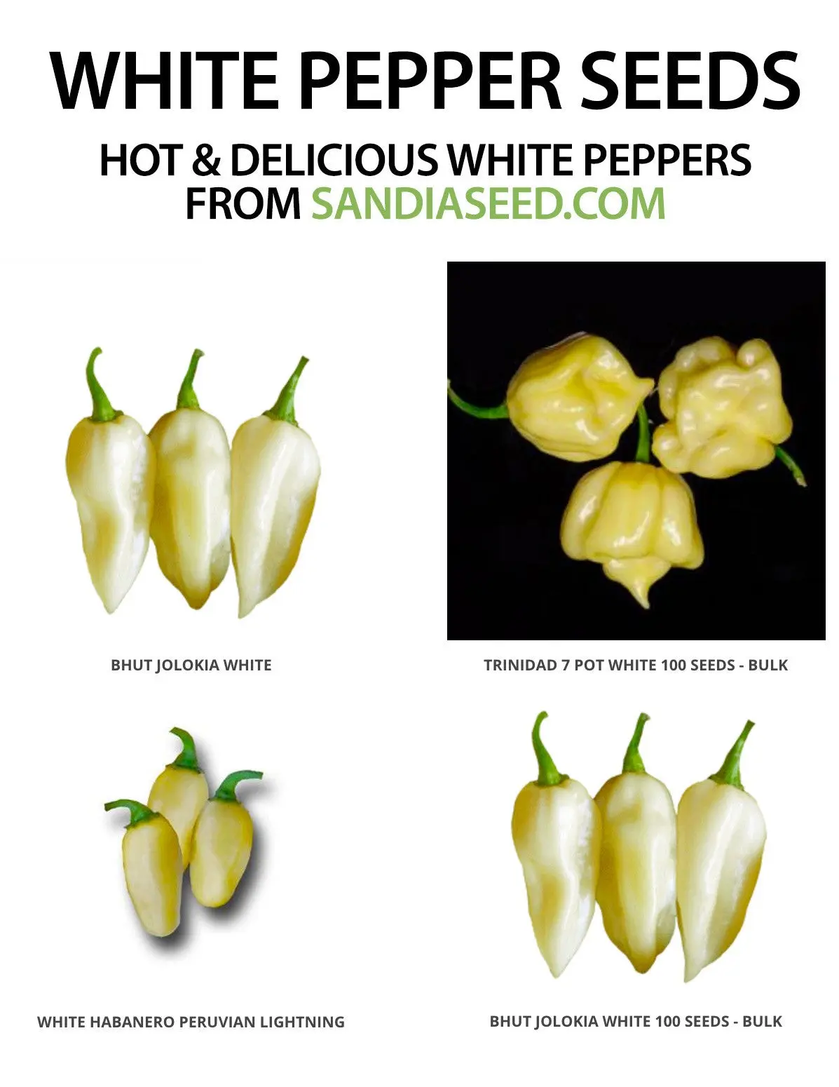 Varieties of white peppers