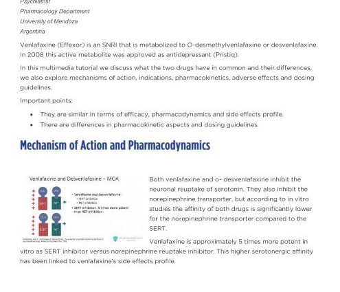 Venlafaxine &#8211; action, indications, contraindications, doses