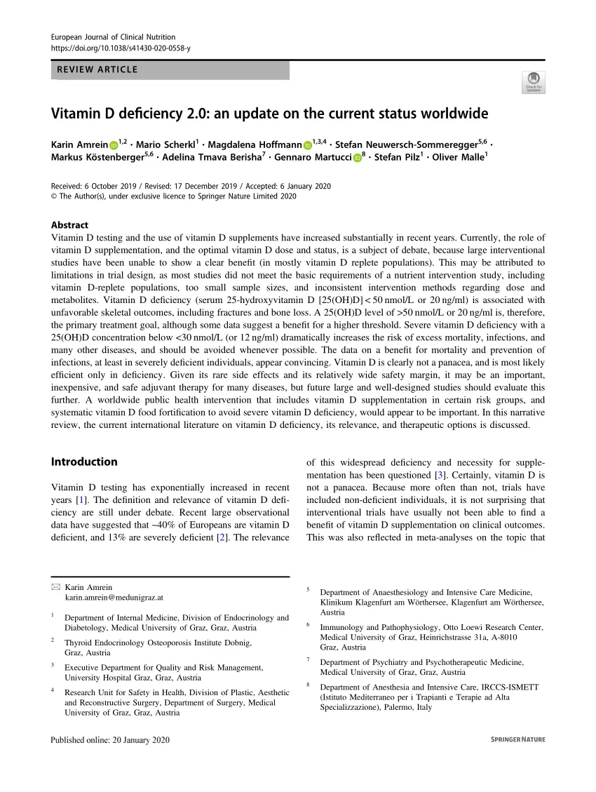 Vitamin D supplementation, however, not recommended? Surprising findings of scientists