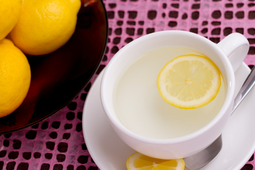 Warm or hot water with lemon