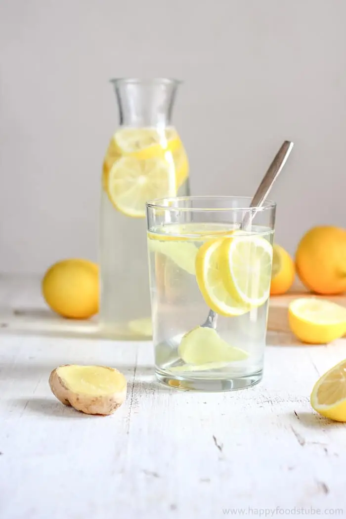 Water with lemon and ginger