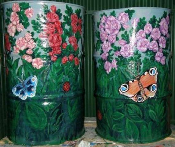 We create a unique decor for a summer residence &#8211; we paint barrels