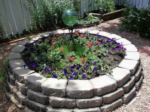 We make flower beds from stones ourselves