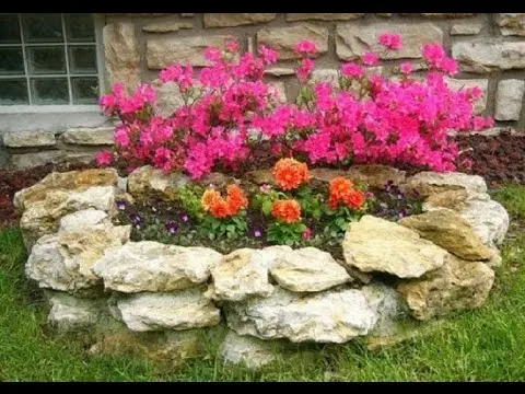 We make flower beds from stones ourselves