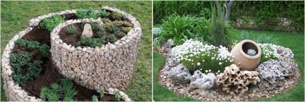 We make flower beds from stones ourselves