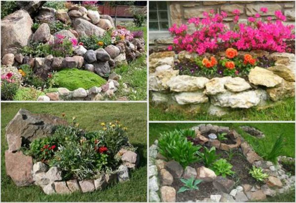 We make flower beds from stones ourselves