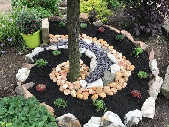 We make flower beds from stones ourselves