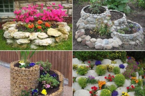 We make flower beds from stones ourselves