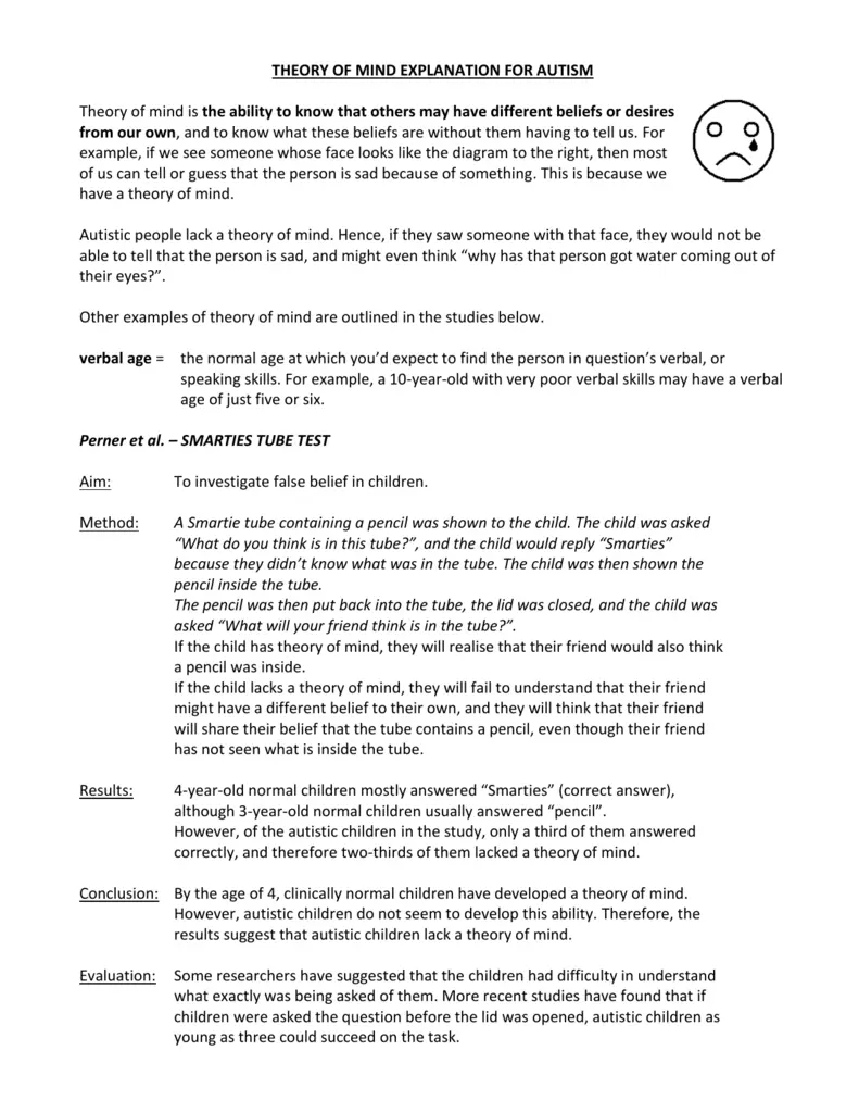 What does a horseshoe mouth mean? Theory of Mind in Asperger Syndrome