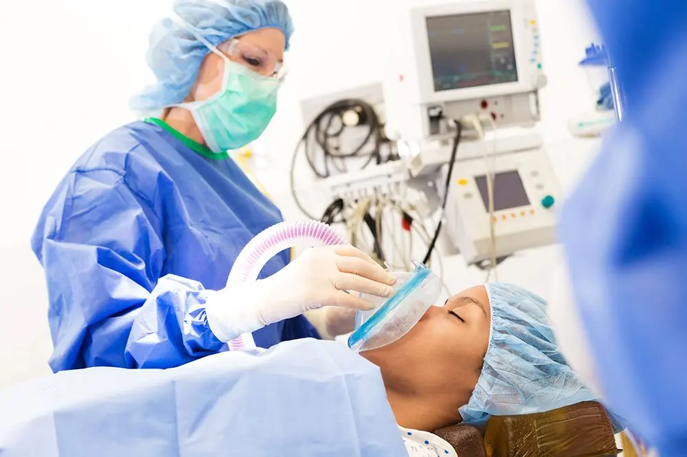 What does general anesthesia look like?