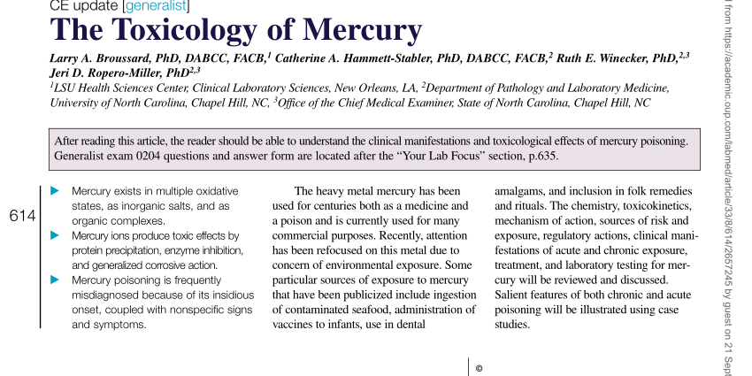 What leads to human contact with mercury? The toxicologist tells you what you must not do