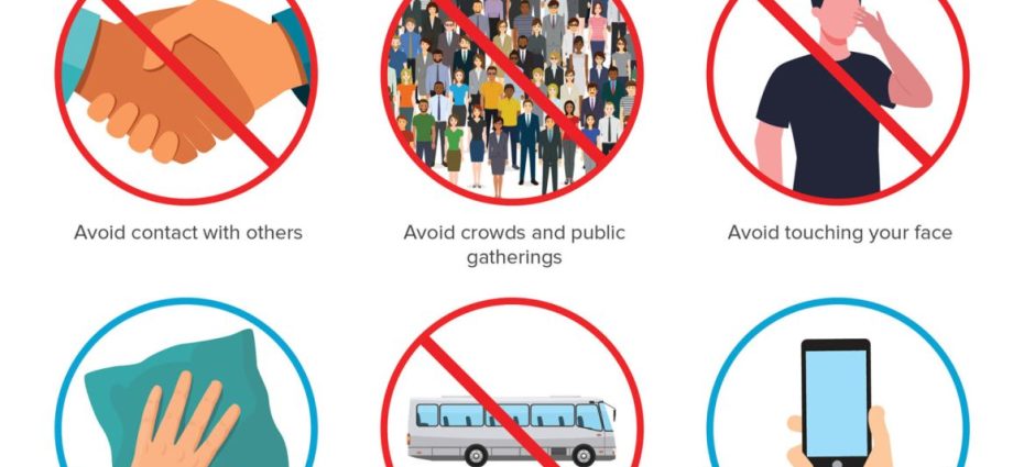 What precautions should be taken in public transport to avoid catching the coronavirus?