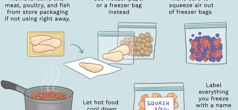 Which foods should not be frozen?